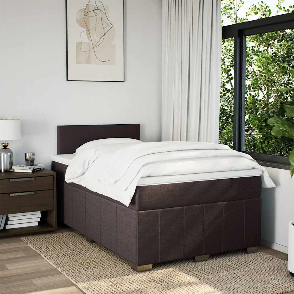 Giroletto a Molle con Materasso Marrone Scuro 120x190cm Tessuto | homemem39