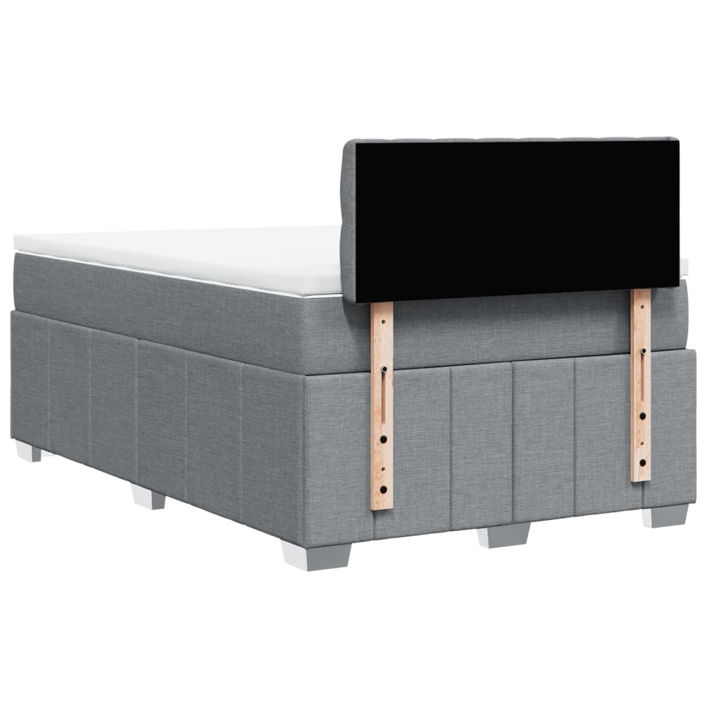 Giroletto a Molle con Materasso Grigio Chiaro 120x190cm Tessuto | homemem39