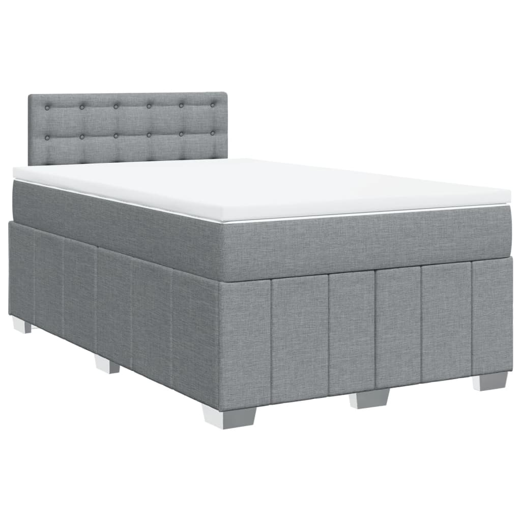 Giroletto a Molle con Materasso Grigio Chiaro 120x190cm Tessuto | homemem39