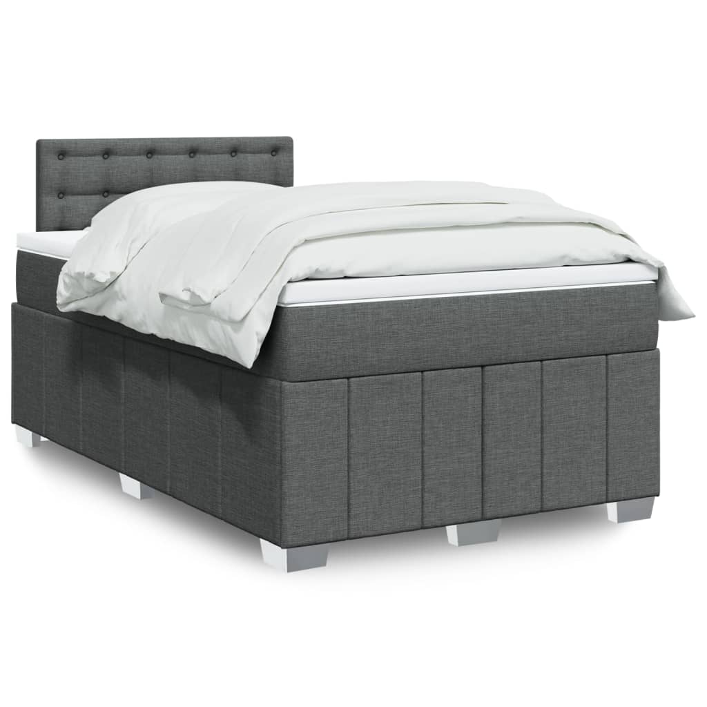 Giroletto a Molle con Materasso Grigio Scuro 120x190cm Tessuto | homemem39
