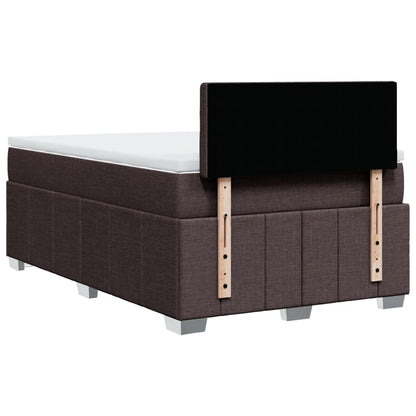 Giroletto a Molle con Materasso Marrone Scuro 120x190cm Tessuto | homemem39