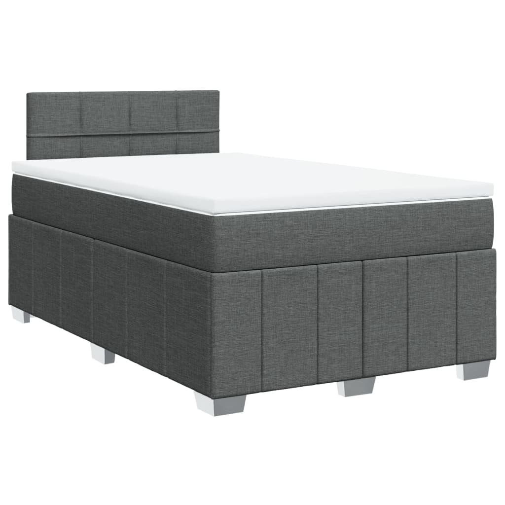 Giroletto a Molle con Materasso Grigio Scuro 120x200 cm Tessuto | homemem39