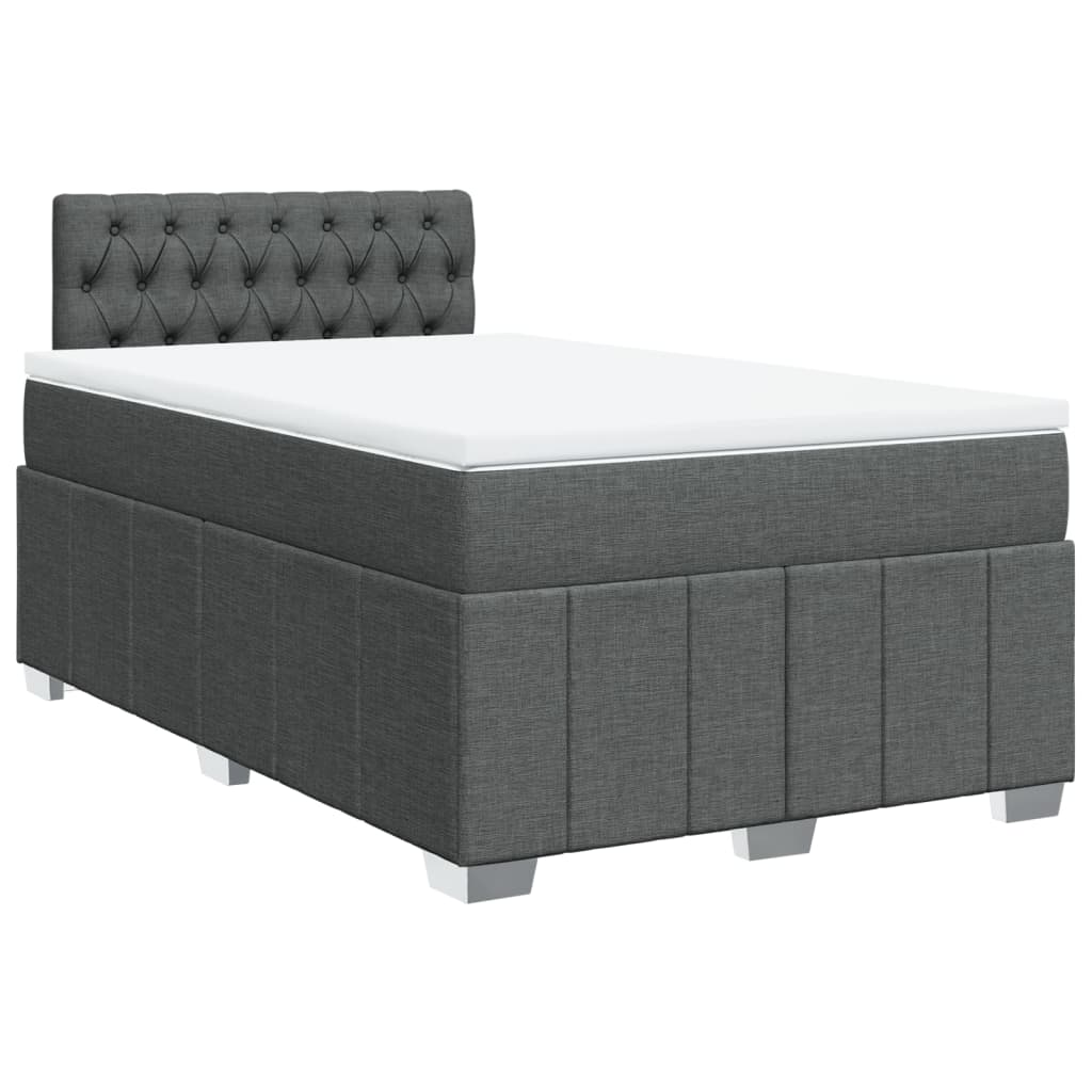 Giroletto a Molle con Materasso Grigio Scuro 120x200 cm Tessuto | homemem39