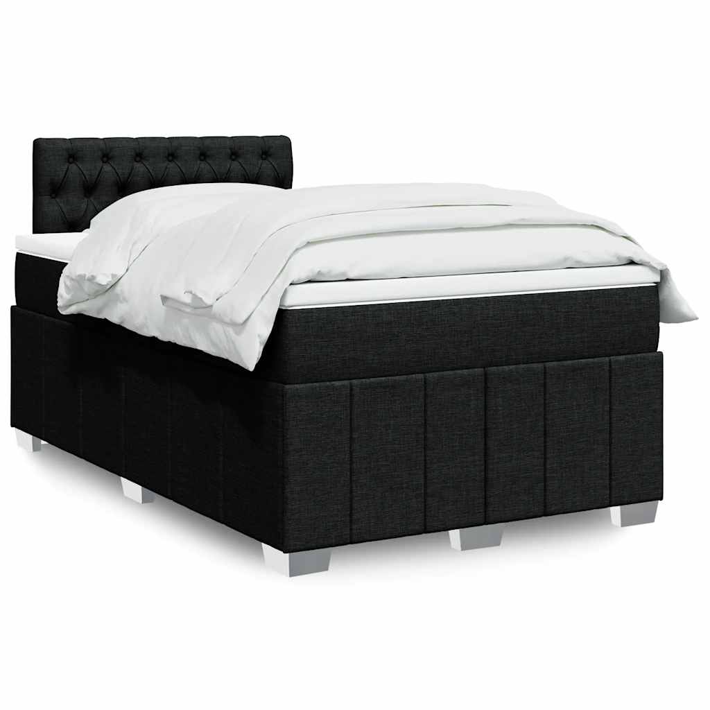 Giroletto a Molle con Materasso Nero 120x200 cm in Tessuto | homemem39