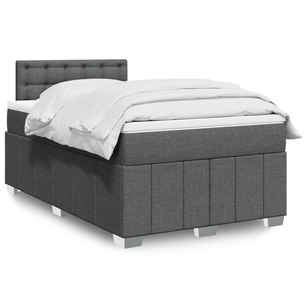 Giroletto a Molle con Materasso Grigio Scuro 120x200 cm Tessuto | homemem39