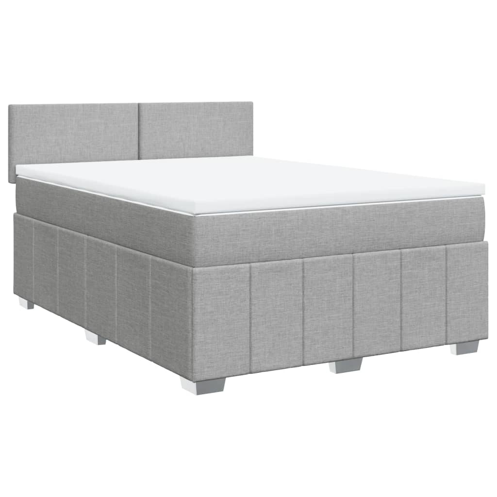 Giroletto a Molle con Materasso Grigio Chiaro 140x190cm Tessuto | homemem39