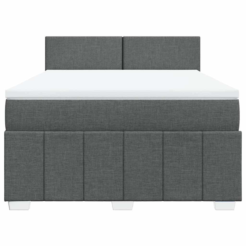 Giroletto a Molle con Materasso Grigio Scuro 140x190 cm Tessuto | homemem39