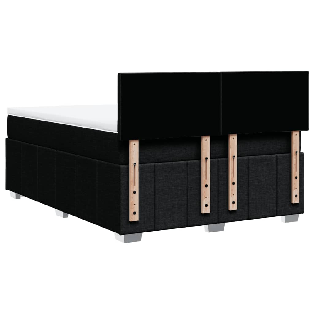 Giroletto a Molle con Materasso Nero 140x190 cm in Tessuto | homemem39