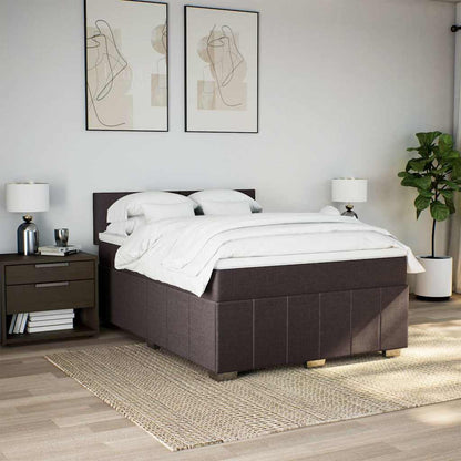 Giroletto a Molle con Materasso Marrone Scuro 140x190cm Tessuto | homemem39