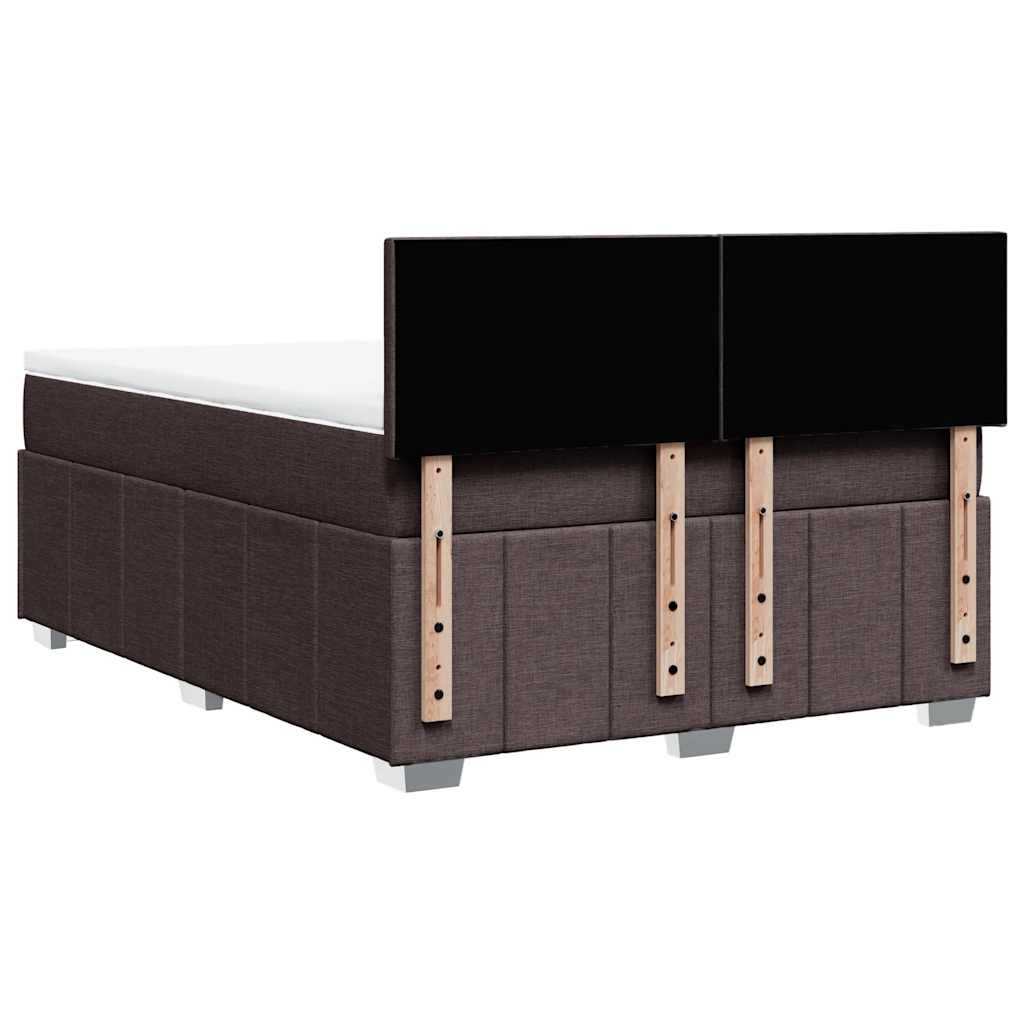 Giroletto a Molle con Materasso Marrone Scuro 140x190cm Tessuto | homemem39