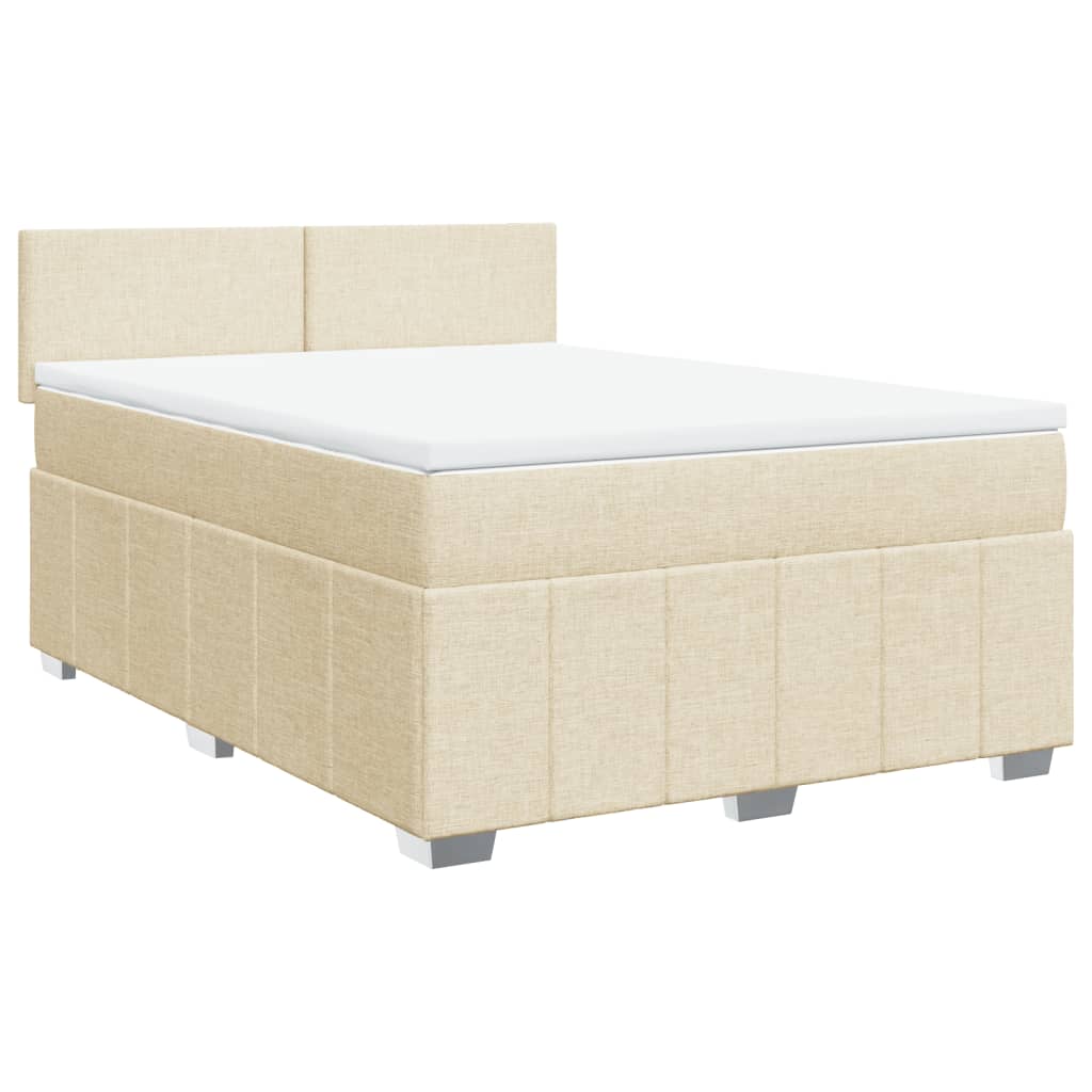 Giroletto a Molle con Materasso Crema 140x19 cm in Tessuto | homemem39