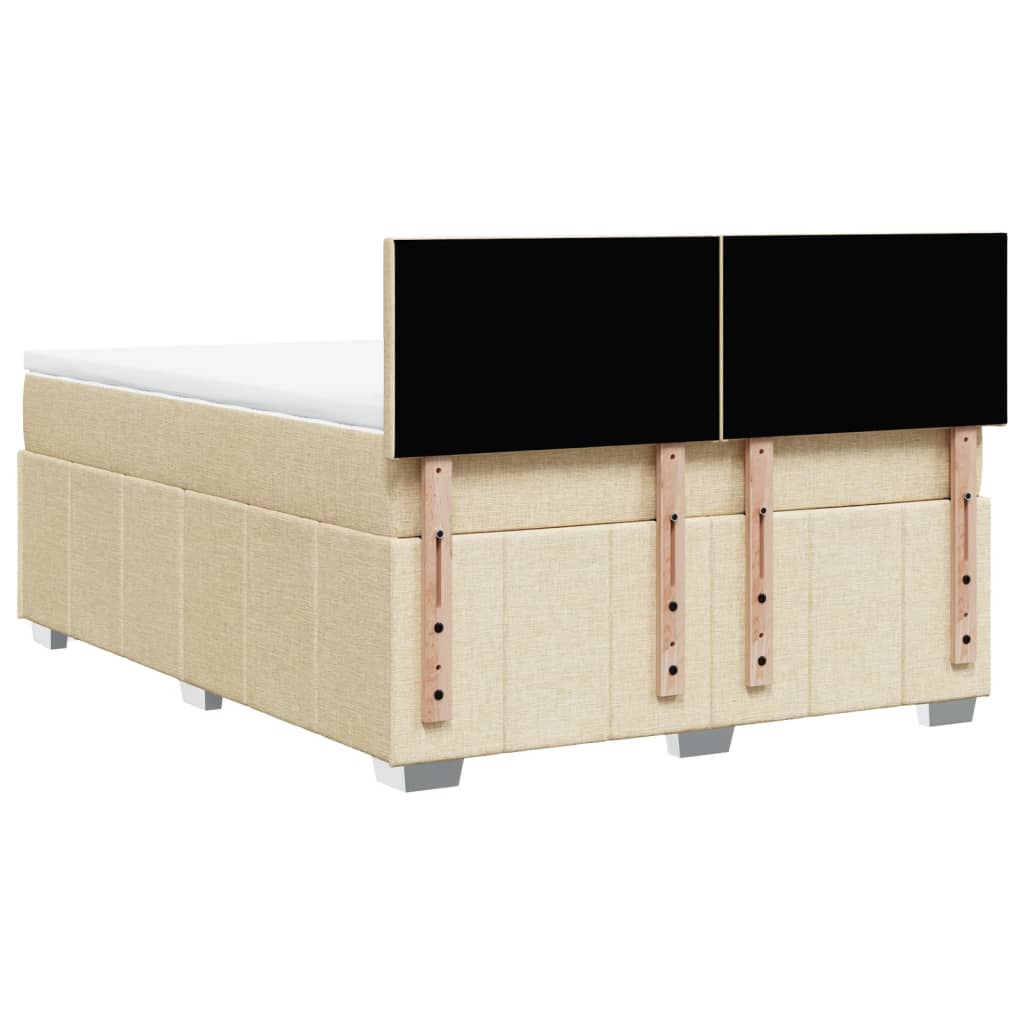 Giroletto a Molle con Materasso Crema 140x19 cm in Tessuto | homemem39