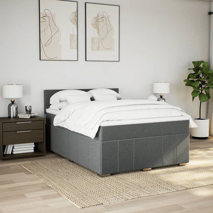 Giroletto a Molle con Materasso Grigio Scuro 140x190 cm Tessuto | homemem39