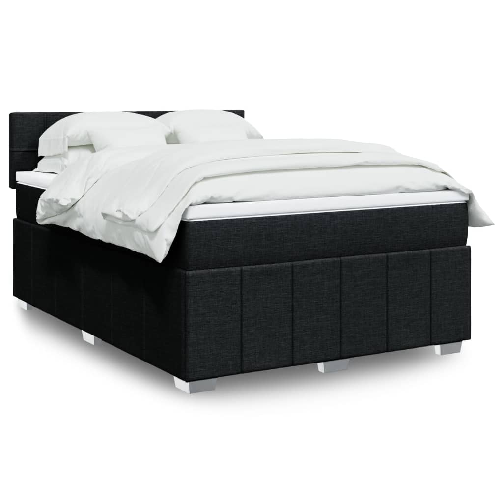 Giroletto a Molle con Materasso Nero 140x190 cm in Tessuto | homemem39