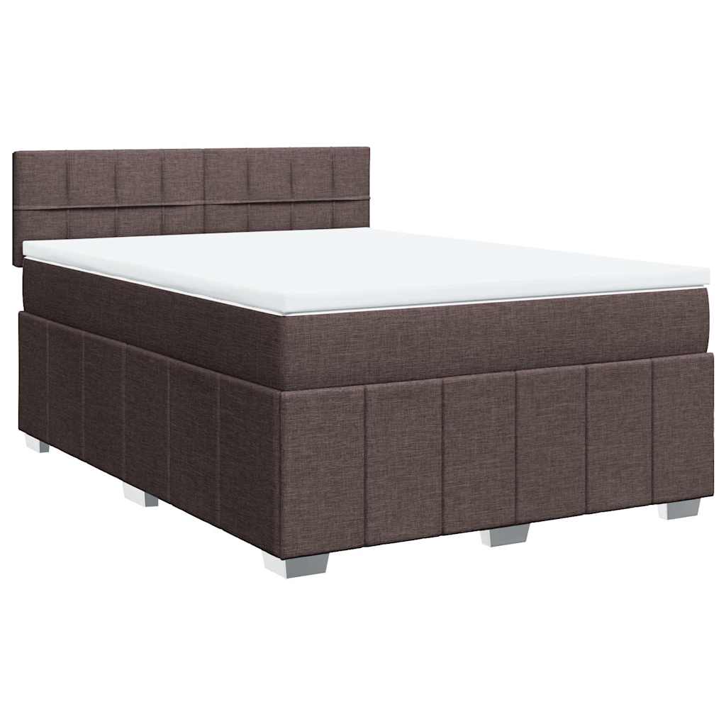 Giroletto a Molle con Materasso Marrone Scuro 140x190cm Tessuto | homemem39