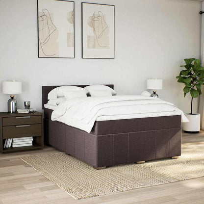 Giroletto a Molle con Materasso Marrone Scuro 140x190cm Tessuto | homemem39