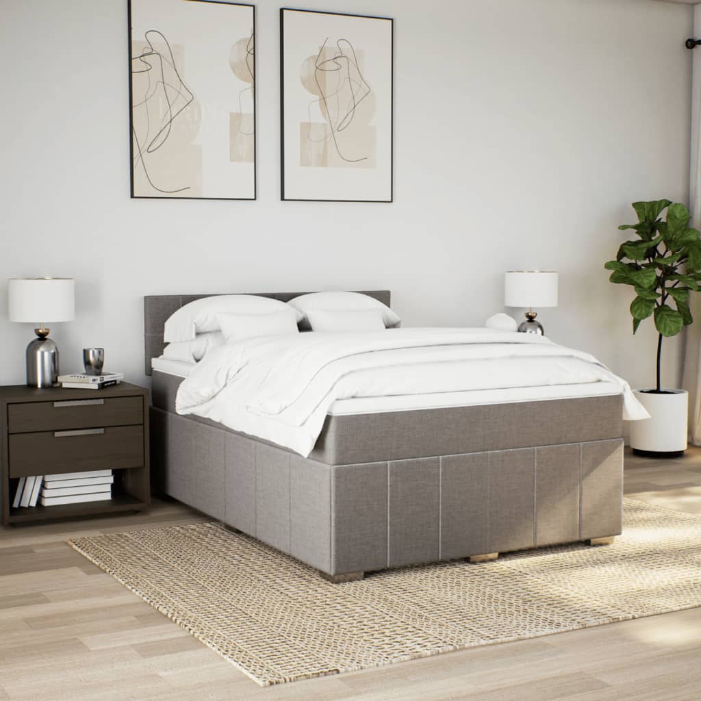 Giroletto a Molle con Materasso Tortora 140x190 cm in Tessuto | homemem39