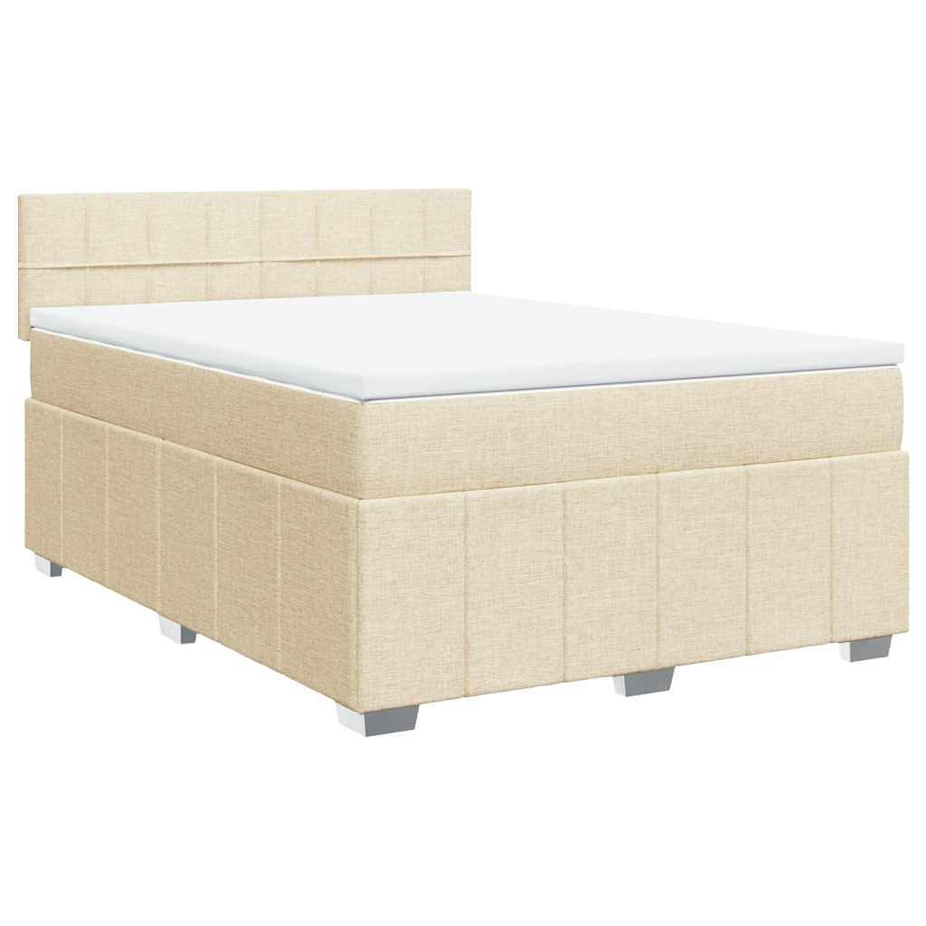 Giroletto a Molle con Materasso Crema 140x19 cm in Tessuto | homemem39