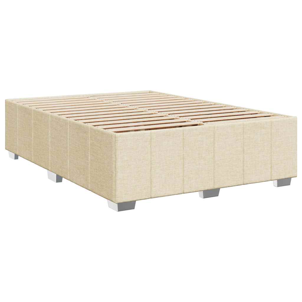 Giroletto a Molle con Materasso Crema 140x19 cm in Tessuto | homemem39