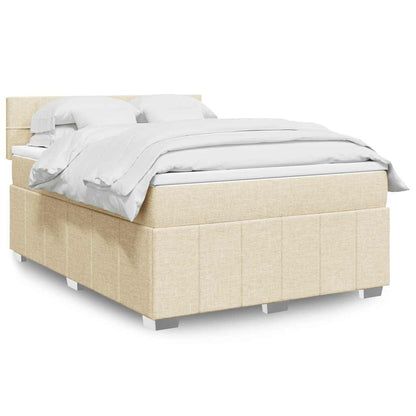 Giroletto a Molle con Materasso Crema 140x19 cm in Tessuto | homemem39