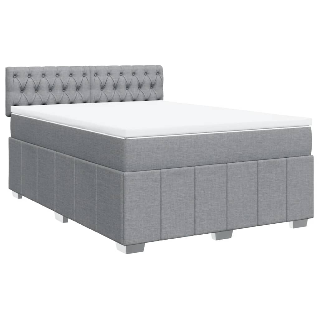Giroletto a Molle con Materasso Grigio Chiaro 140x190cm Tessuto | homemem39