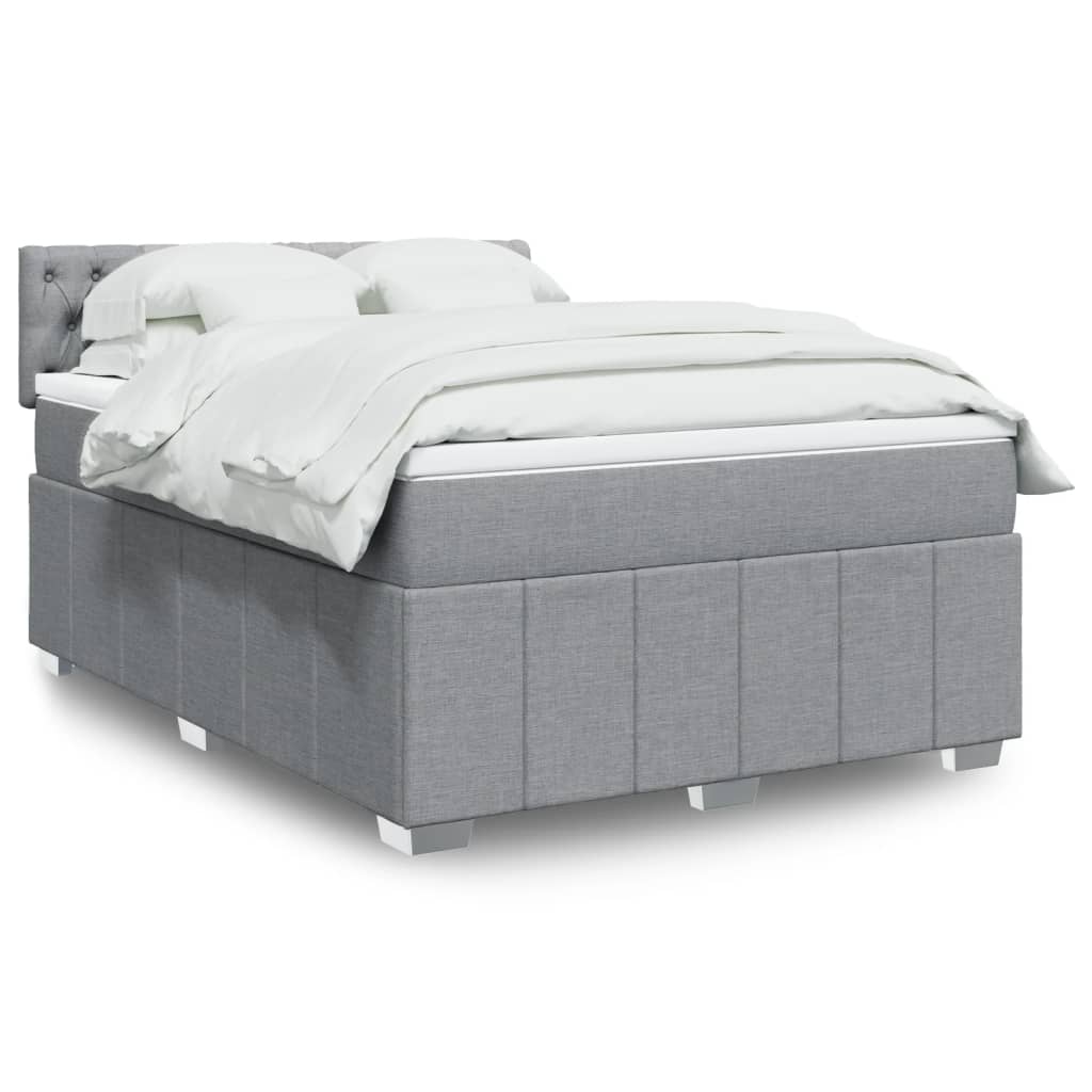 Giroletto a Molle con Materasso Grigio Chiaro 140x190cm Tessuto | homemem39