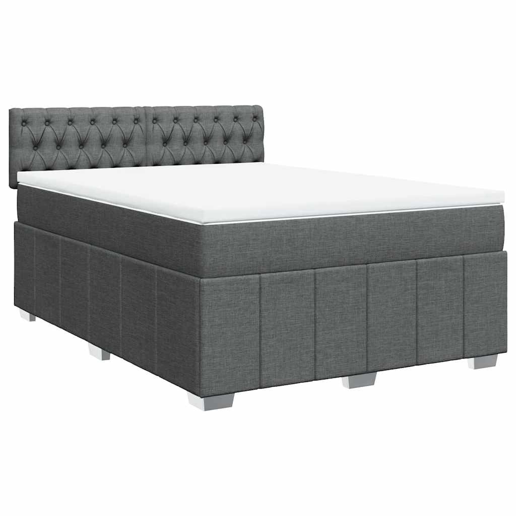 Giroletto a Molle con Materasso Grigio Scuro 140x190 cm Tessuto | homemem39