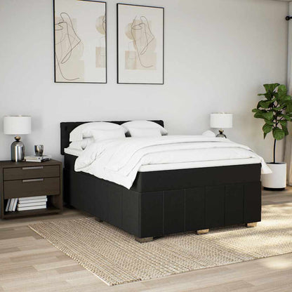 Giroletto a Molle con Materasso Nero 140x190 cm in Tessuto | homemem39