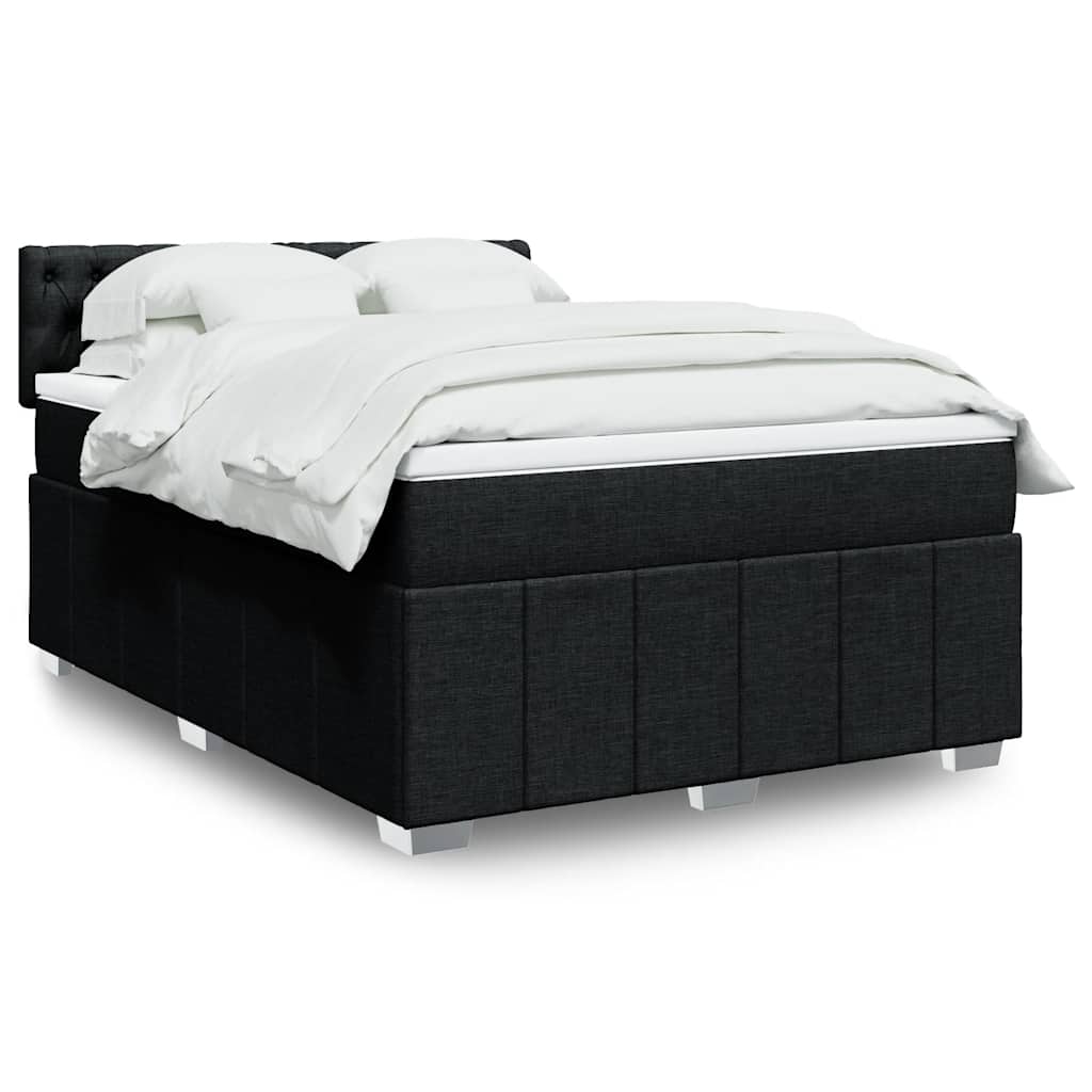 Giroletto a Molle con Materasso Nero 140x190 cm in Tessuto | homemem39