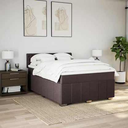 Giroletto a Molle con Materasso Marrone Scuro 140x190cm Tessuto | homemem39