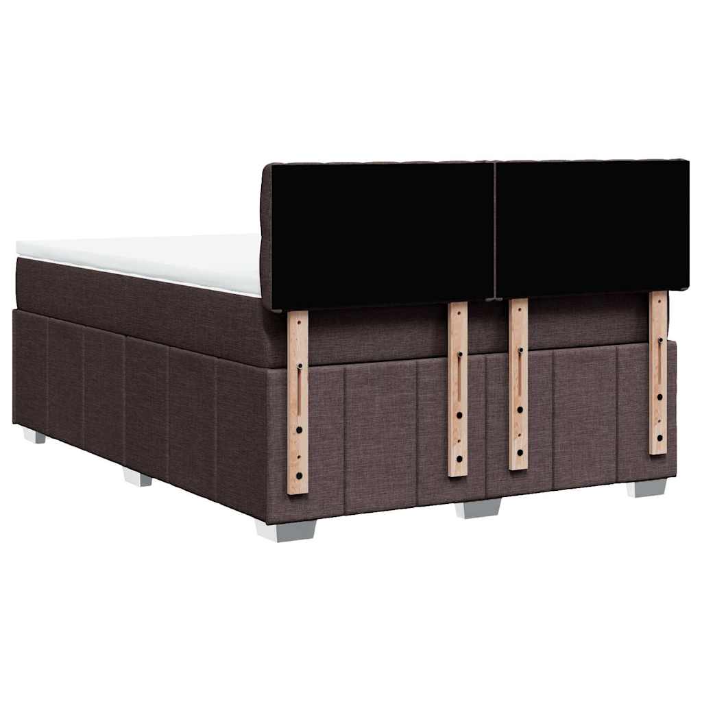 Giroletto a Molle con Materasso Marrone Scuro 140x190cm Tessuto | homemem39