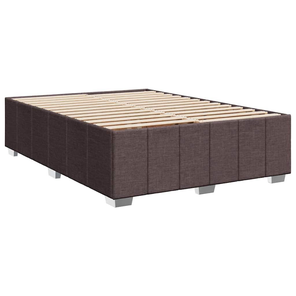 Giroletto a Molle con Materasso Marrone Scuro 140x190cm Tessuto | homemem39