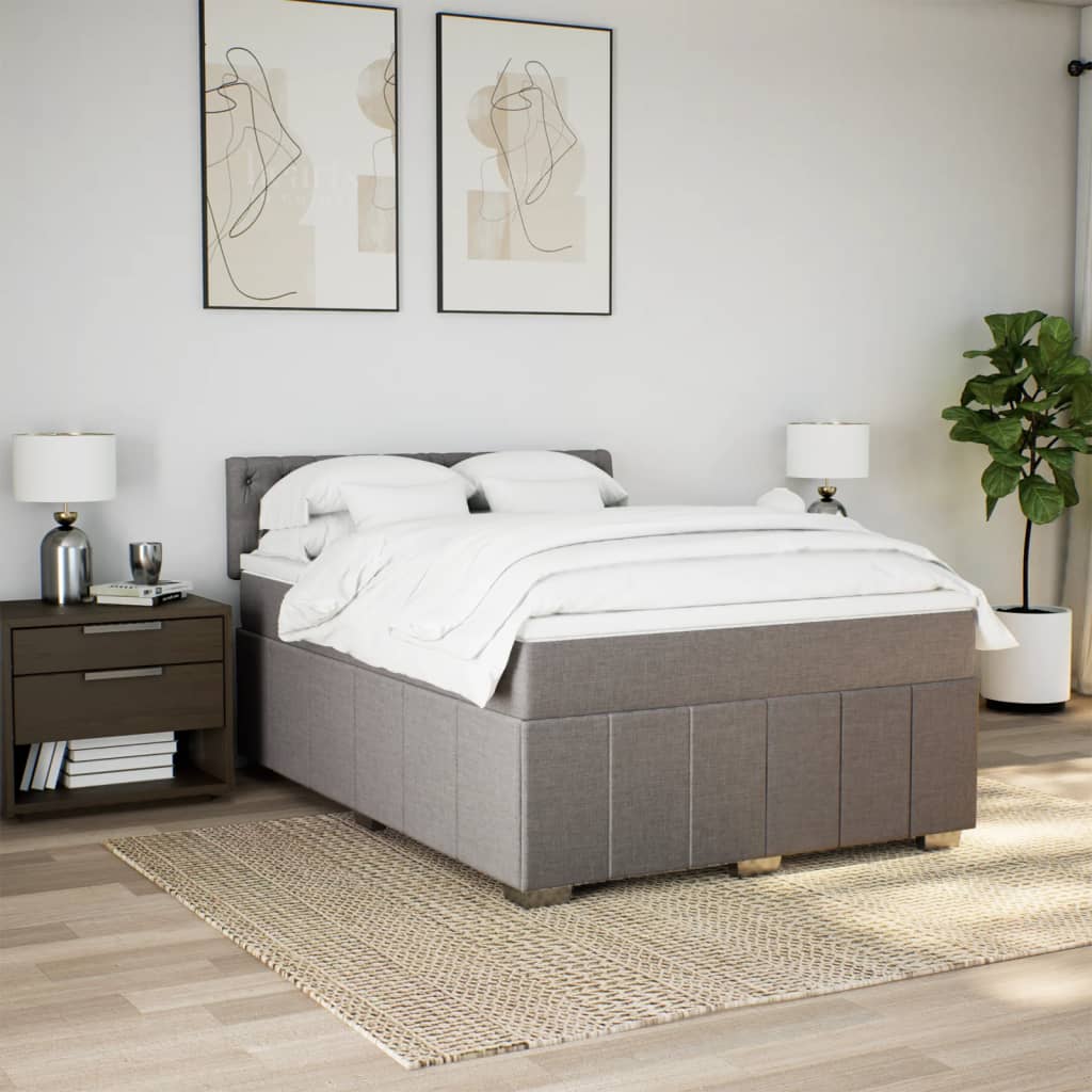 Giroletto a Molle con Materasso Tortora 140x190 cm in Tessuto | homemem39