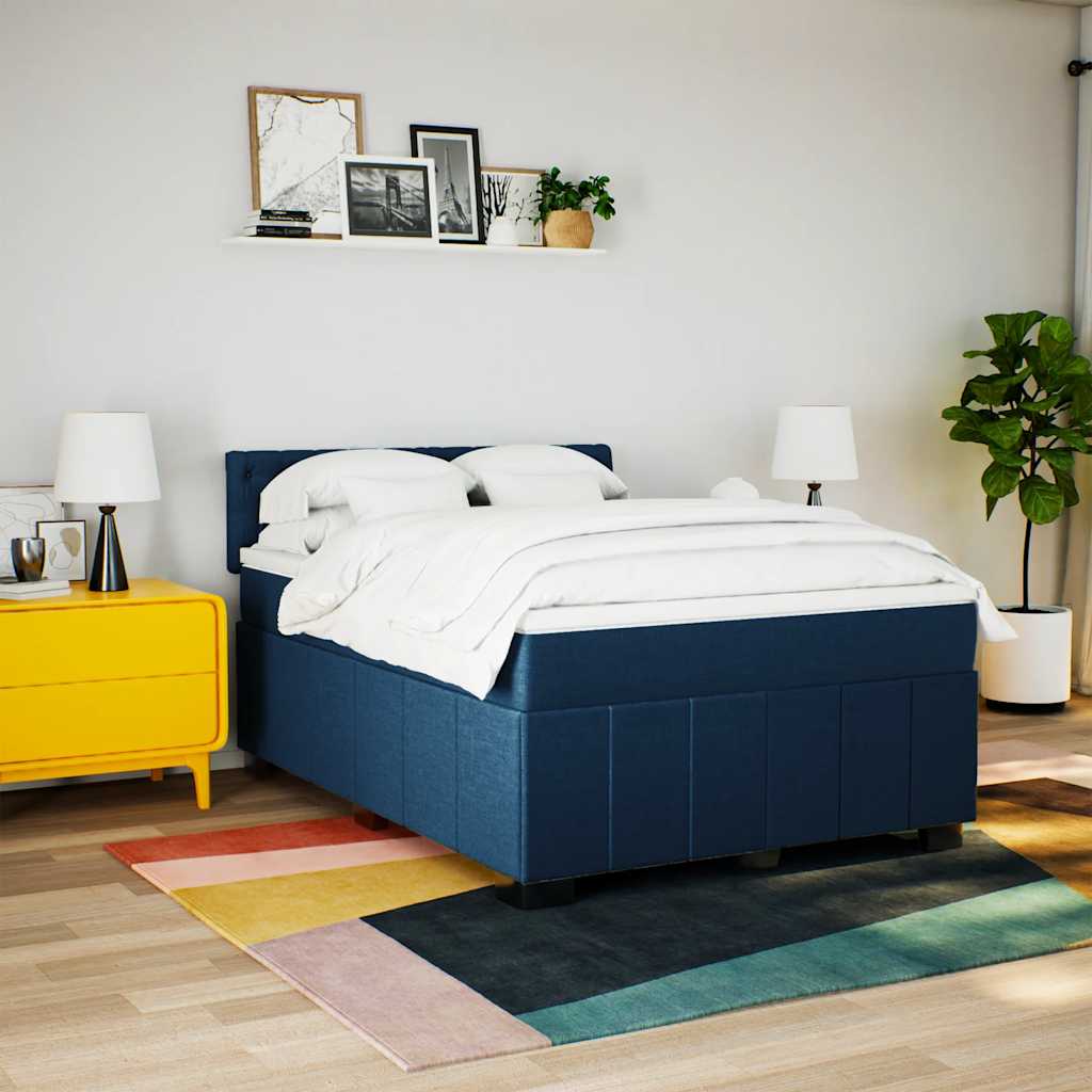 Giroletto a Molle con Materasso Blu 140x190 cm in Tessuto | homemem39