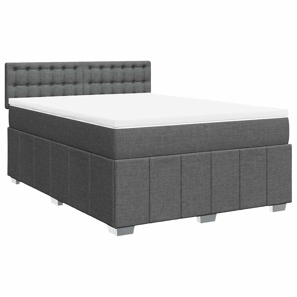 Giroletto a Molle con Materasso Grigio Scuro 140x190 cm Tessuto | homemem39
