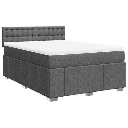 Giroletto a Molle con Materasso Grigio Scuro 140x190 cm Tessuto | homemem39