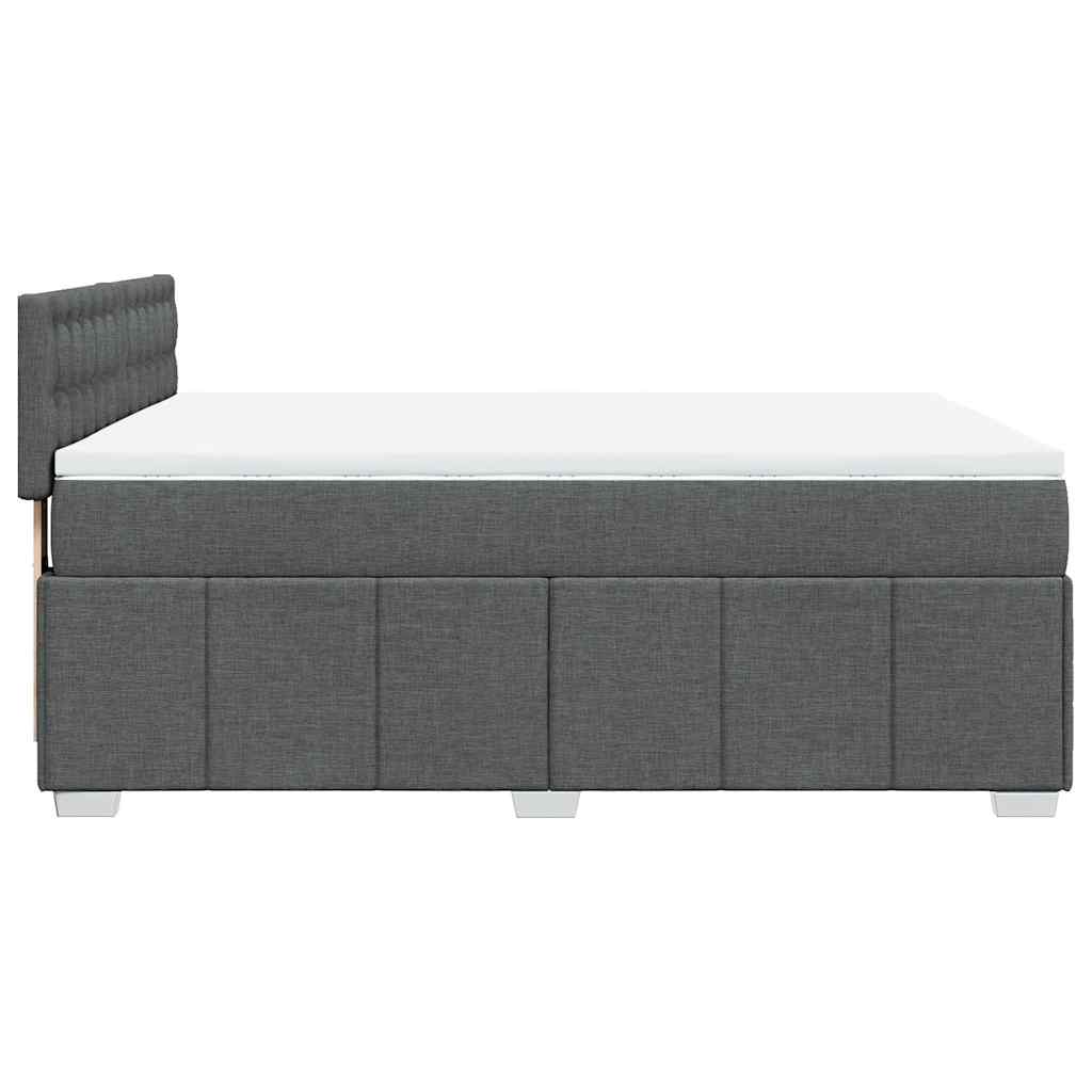 Giroletto a Molle con Materasso Grigio Scuro 140x190 cm Tessuto | homemem39