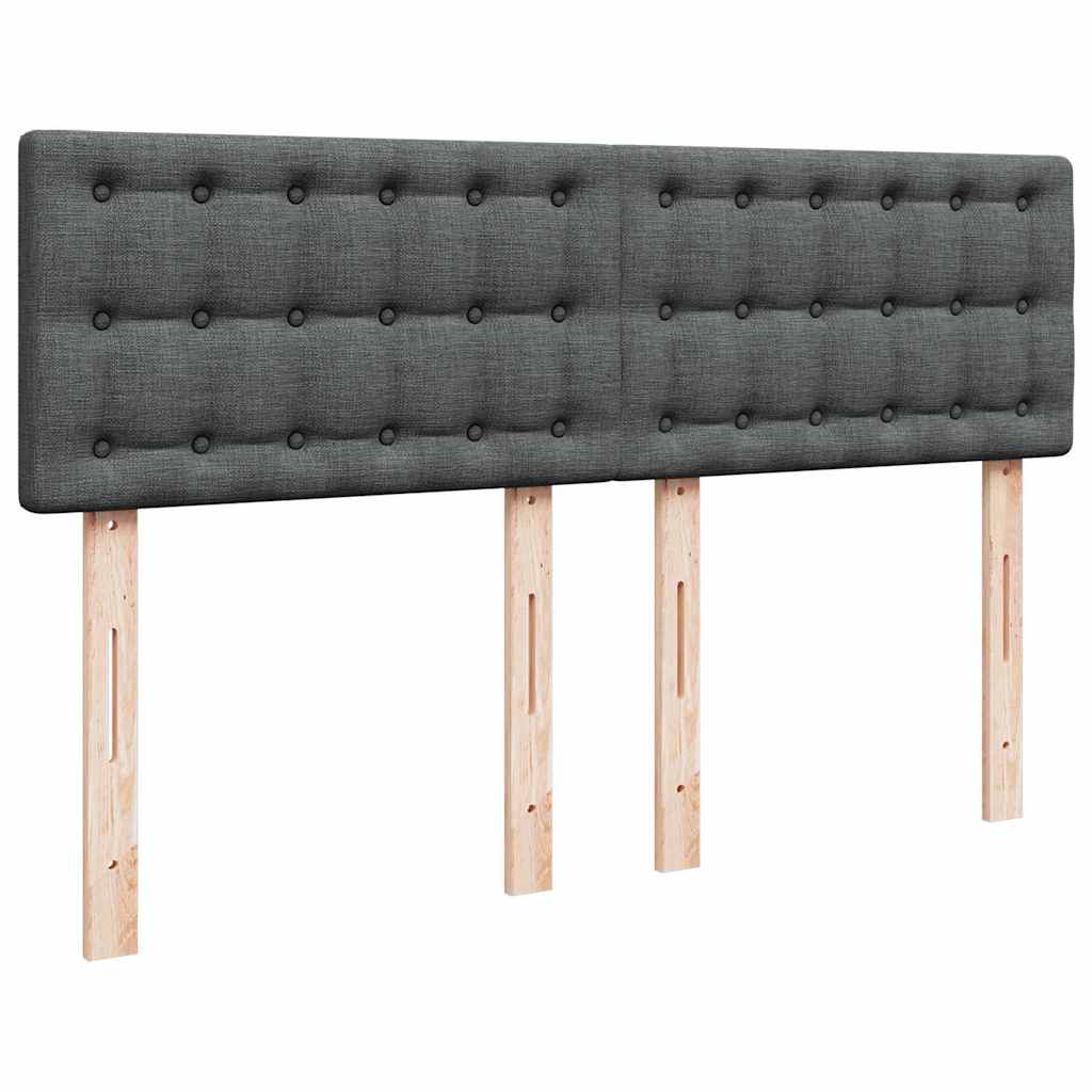 Giroletto a Molle con Materasso Grigio Scuro 140x190 cm Tessuto | homemem39