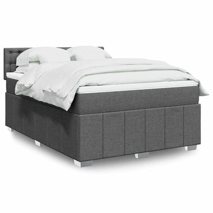 Giroletto a Molle con Materasso Grigio Scuro 140x190 cm Tessuto | homemem39