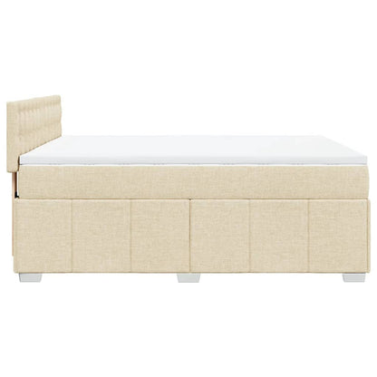 Giroletto a Molle con Materasso Crema 140x200 cm in Tessuto | homemem39