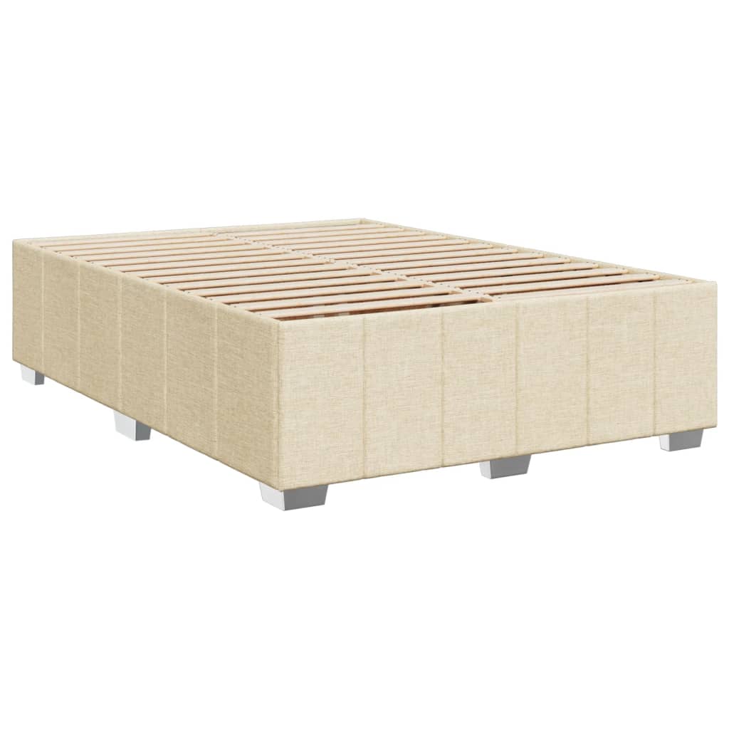 Giroletto a Molle con Materasso Crema 140x200 cm in Tessuto | homemem39