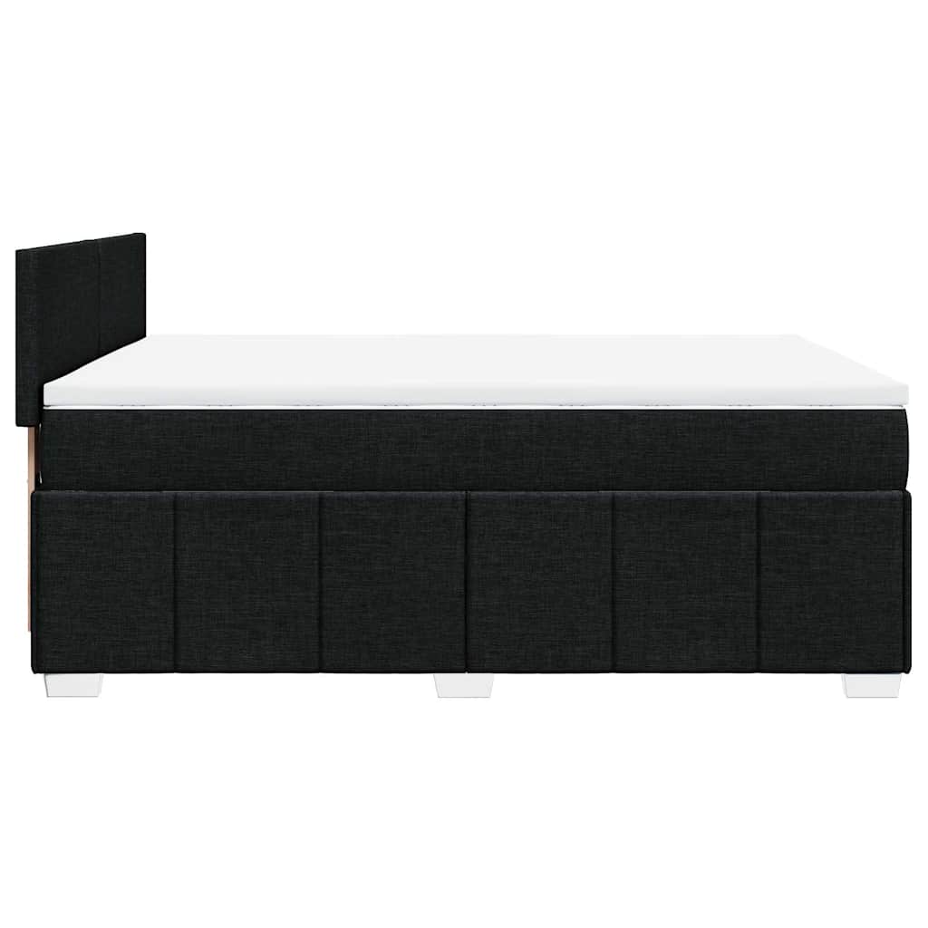 Giroletto a Molle con Materasso Nero 160x200 cm in Tessuto | homemem39