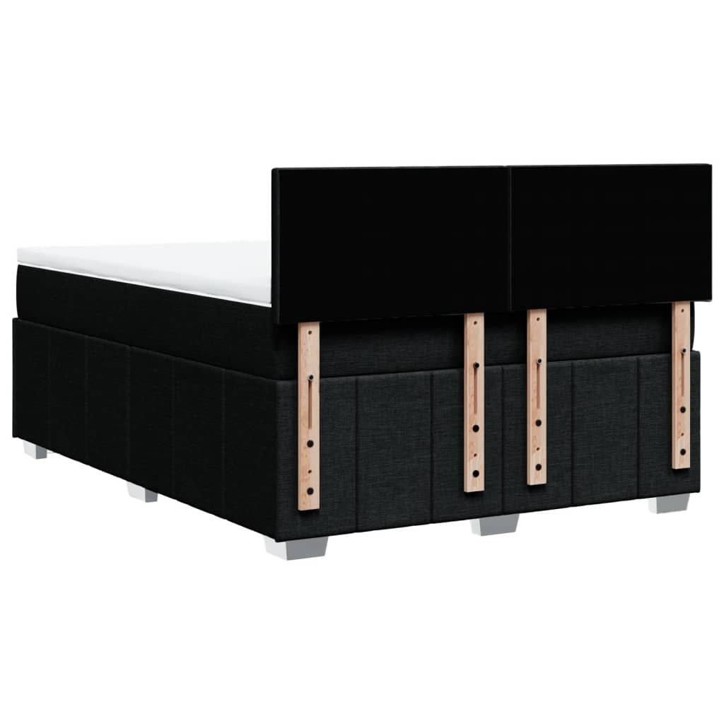 Giroletto a Molle con Materasso Nero 160x200 cm in Tessuto | homemem39