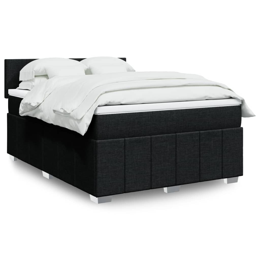 Giroletto a Molle con Materasso Nero 160x200 cm in Tessuto | homemem39
