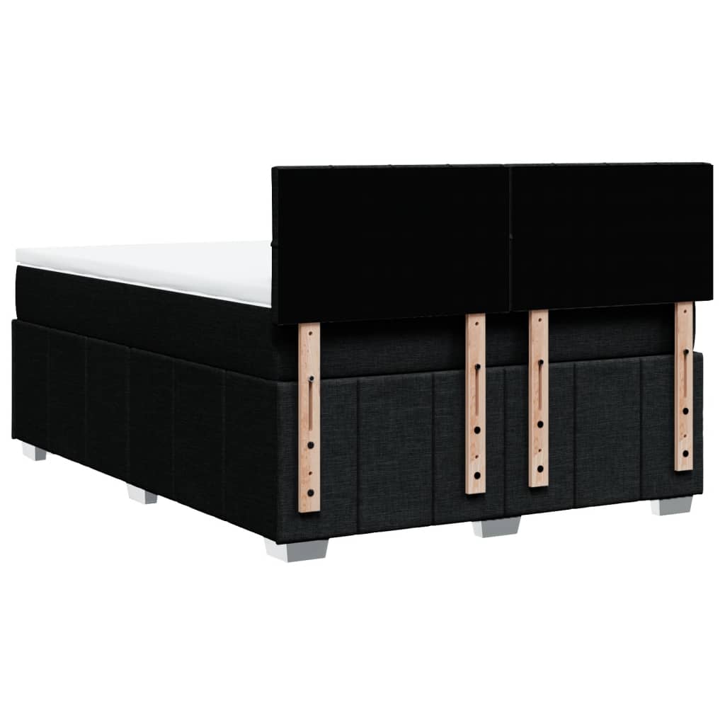 Giroletto a Molle con Materasso Nero 160x200 cm in Tessuto | homemem39
