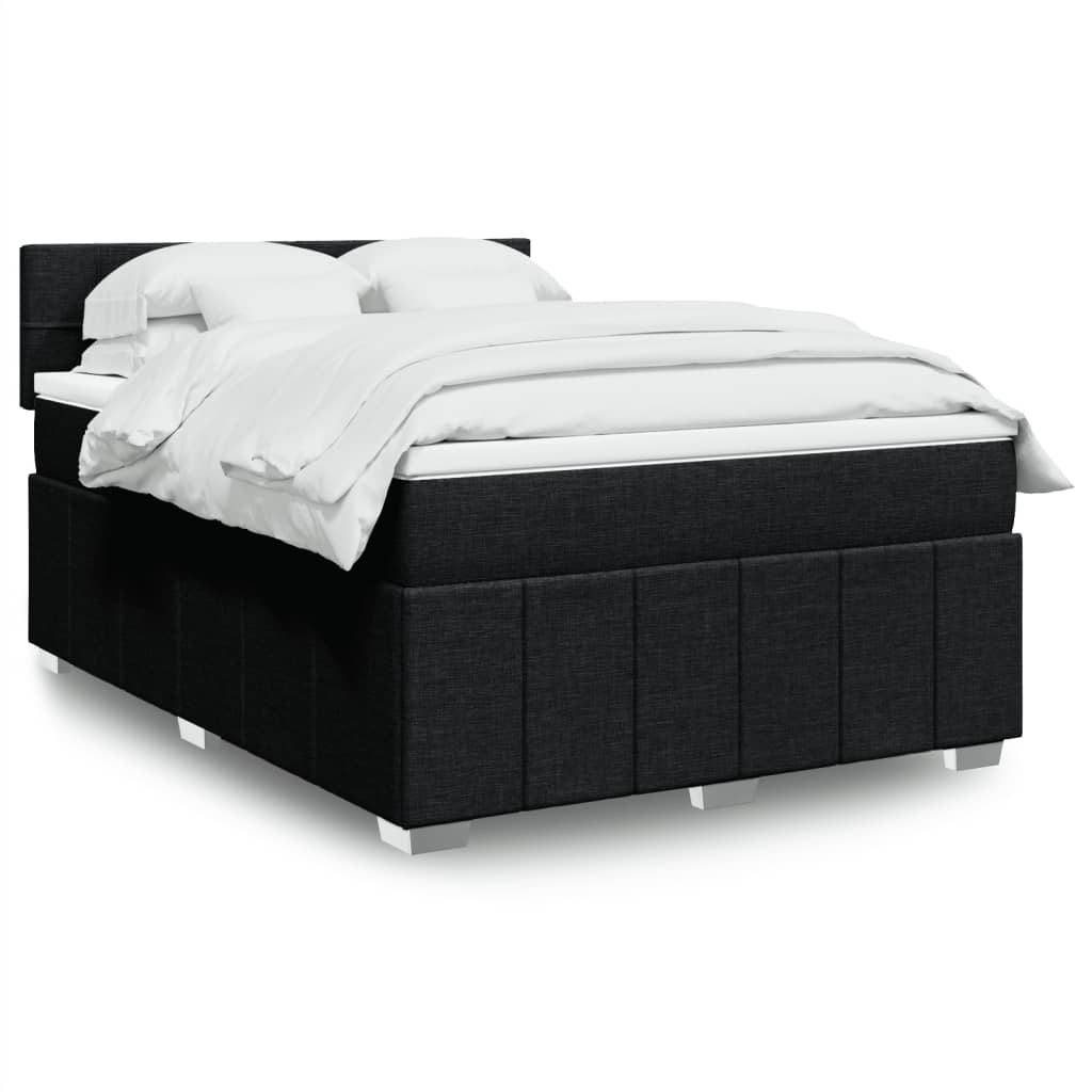 Giroletto a Molle con Materasso Nero 160x200 cm in Tessuto | homemem39