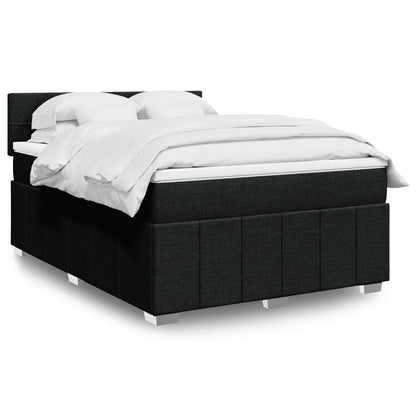 Giroletto a Molle con Materasso Nero 160x200 cm in Tessuto | homemem39