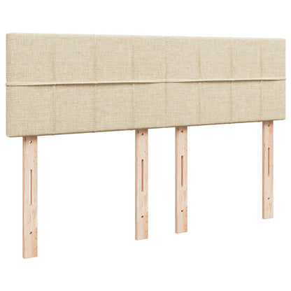 Giroletto a Molle con Materasso Crema 160x200 cm in Tessuto - homemem39