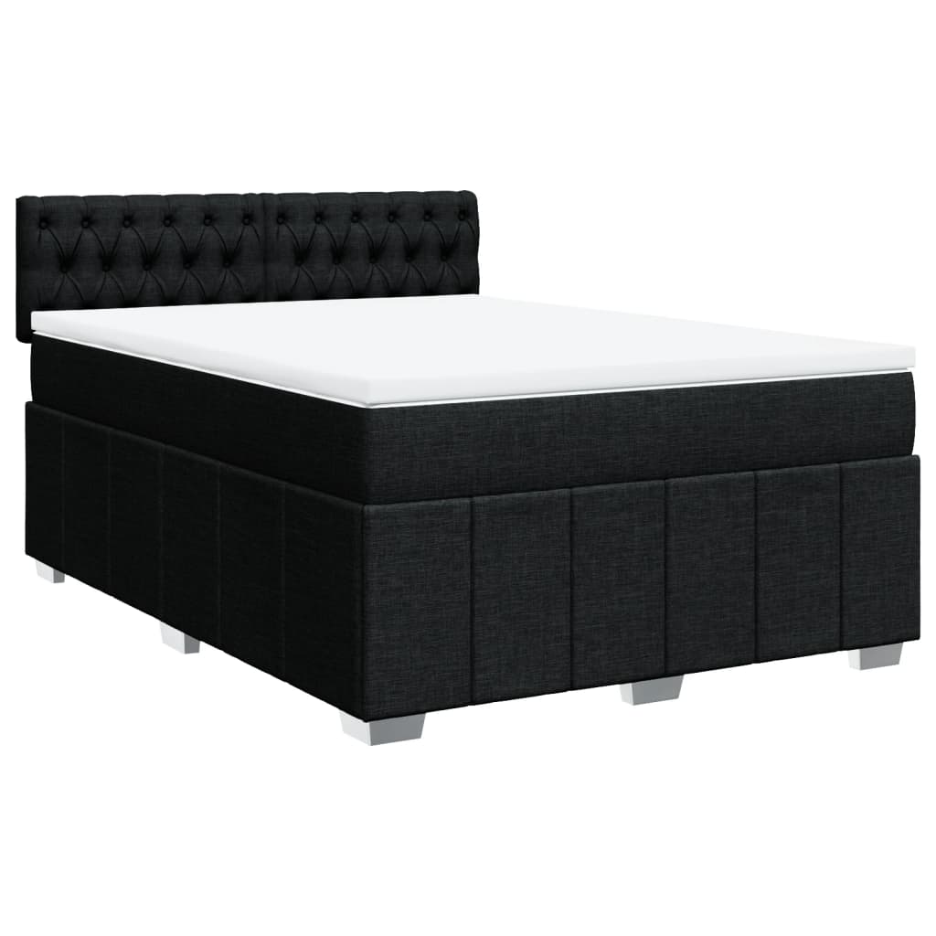 Giroletto a Molle con Materasso Nero 160x200 cm in Tessuto | homemem39