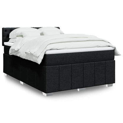 Giroletto a Molle con Materasso Nero 160x200 cm in Tessuto | homemem39